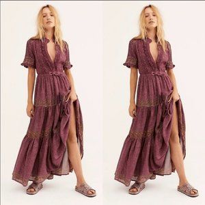 FREE PEOPLE Rare Feelings Dress - Plum SMALL